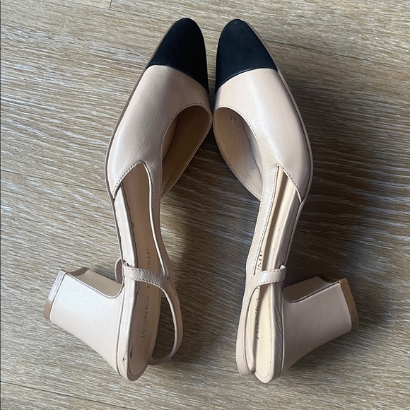 Ivanka Trump Liah Cap Toe Slingback Nude Block Heels sz 8 - Picture 8 of 14